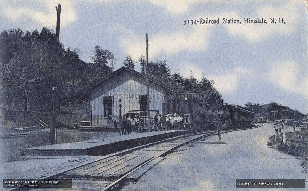 Postcard: Railroad Station, Hinsdale, New Hampshire